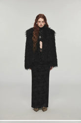 (Final Sale) Furry Long Collar Faux Fur Coat - CHINASQUAD