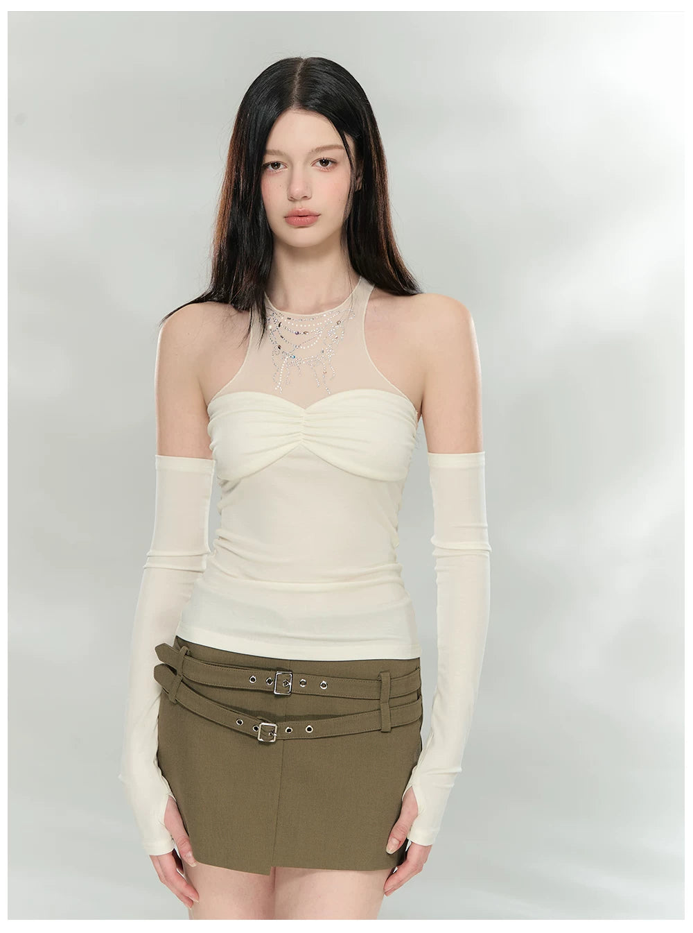 Asymmetric Tailored Mini Skirt