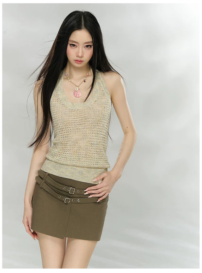 Asymmetric Tailored Mini Skirt