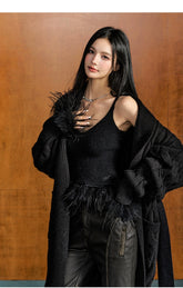 Ostrich Feather Cardigan & Vest Set - CHINASQUAD