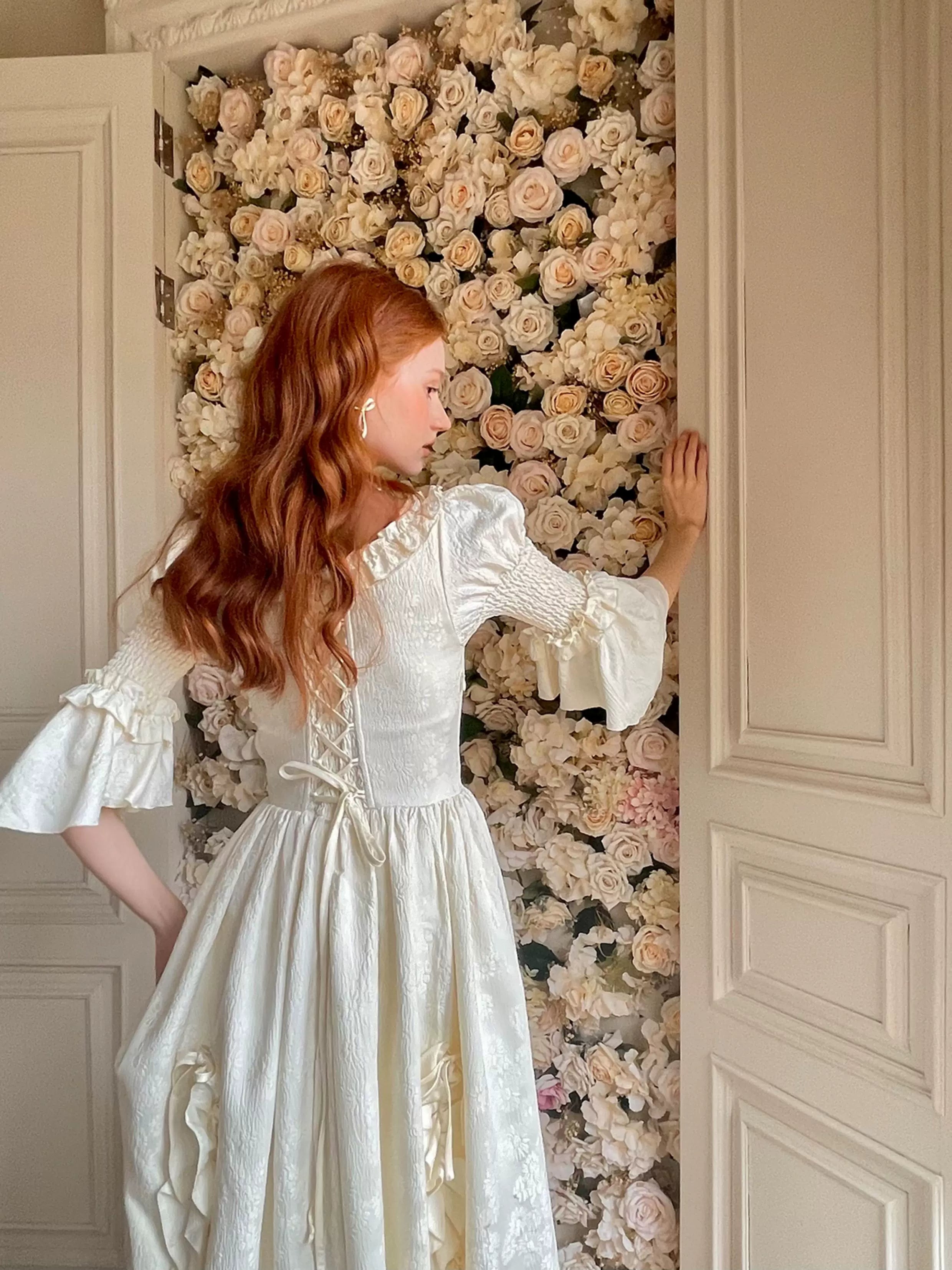 Vintage Court-Style Dress &amp; Waist Belt Set