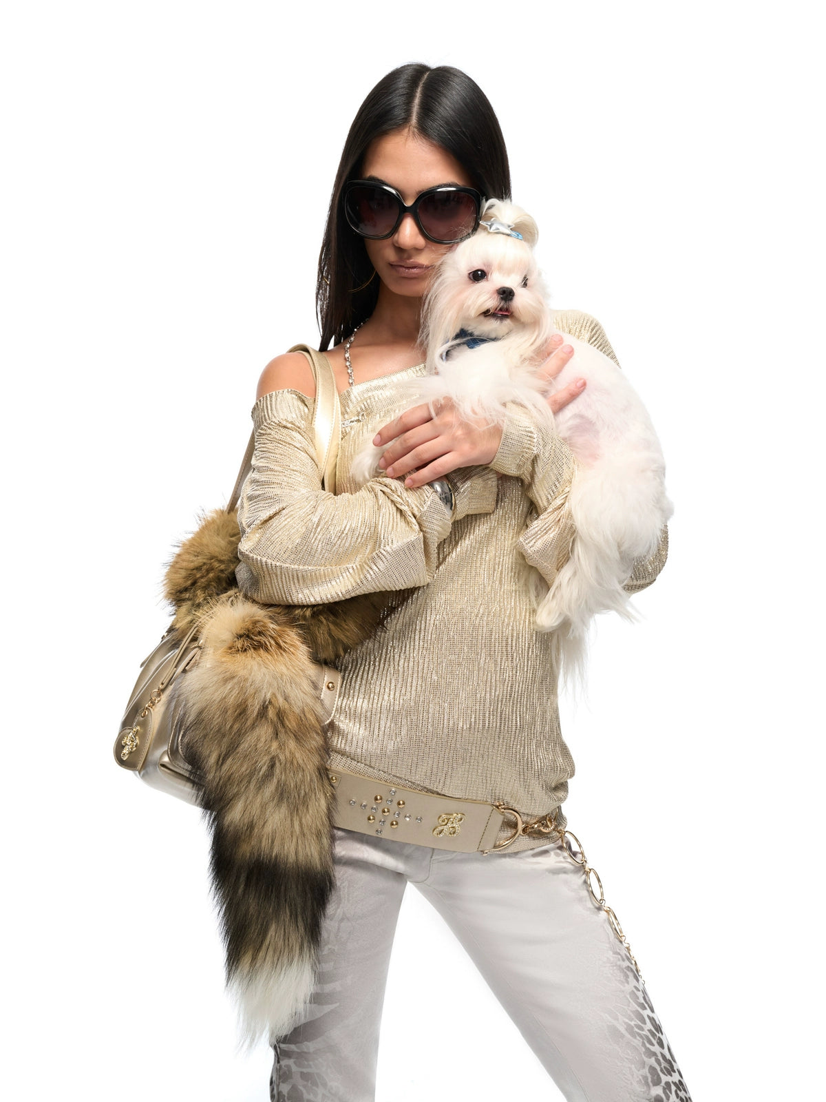 Chain-Detail Long-Sleeve T-Shirt