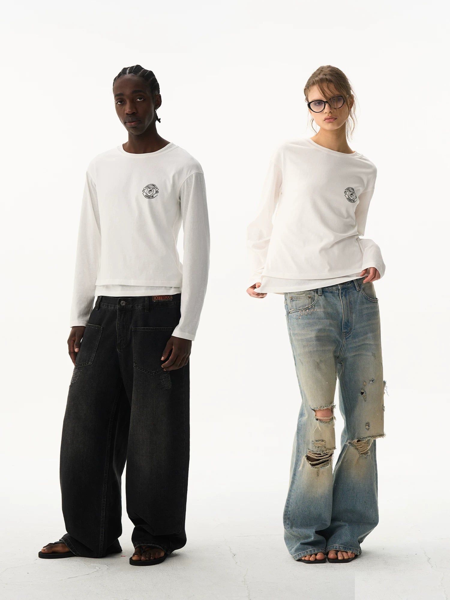 Layered Effect Basic Long Sleeve T-Shirt
