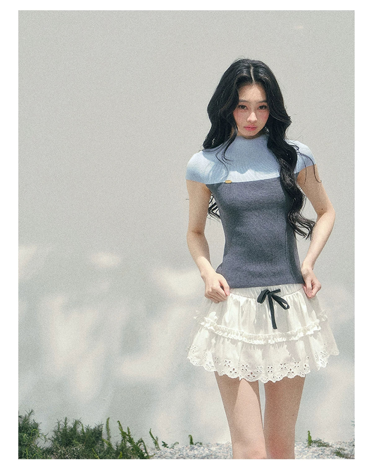 Smoky Mood Knit Crop Top