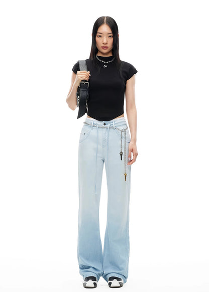 Summer Vacation Slim Straight Hemp Denim