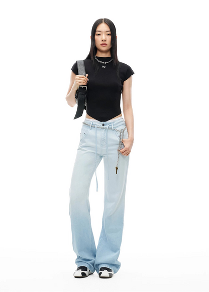 Summer Vacation Slim Straight Hemp Denim