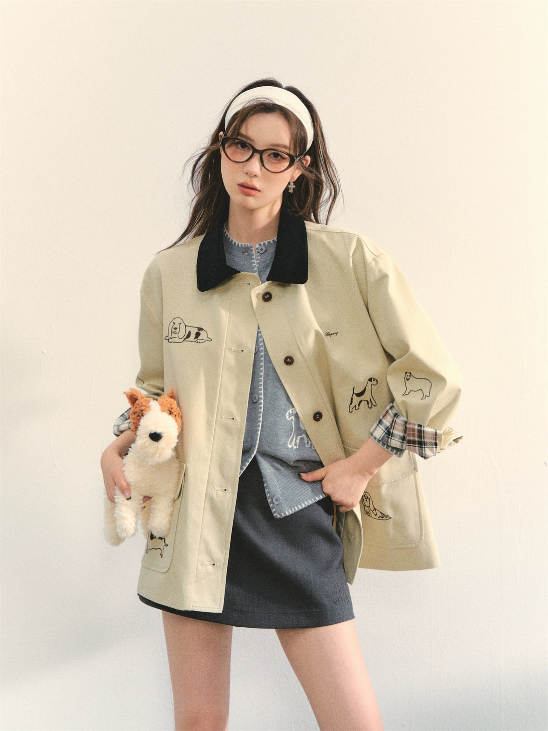 Barn Style Puppy Embroidery Jacket