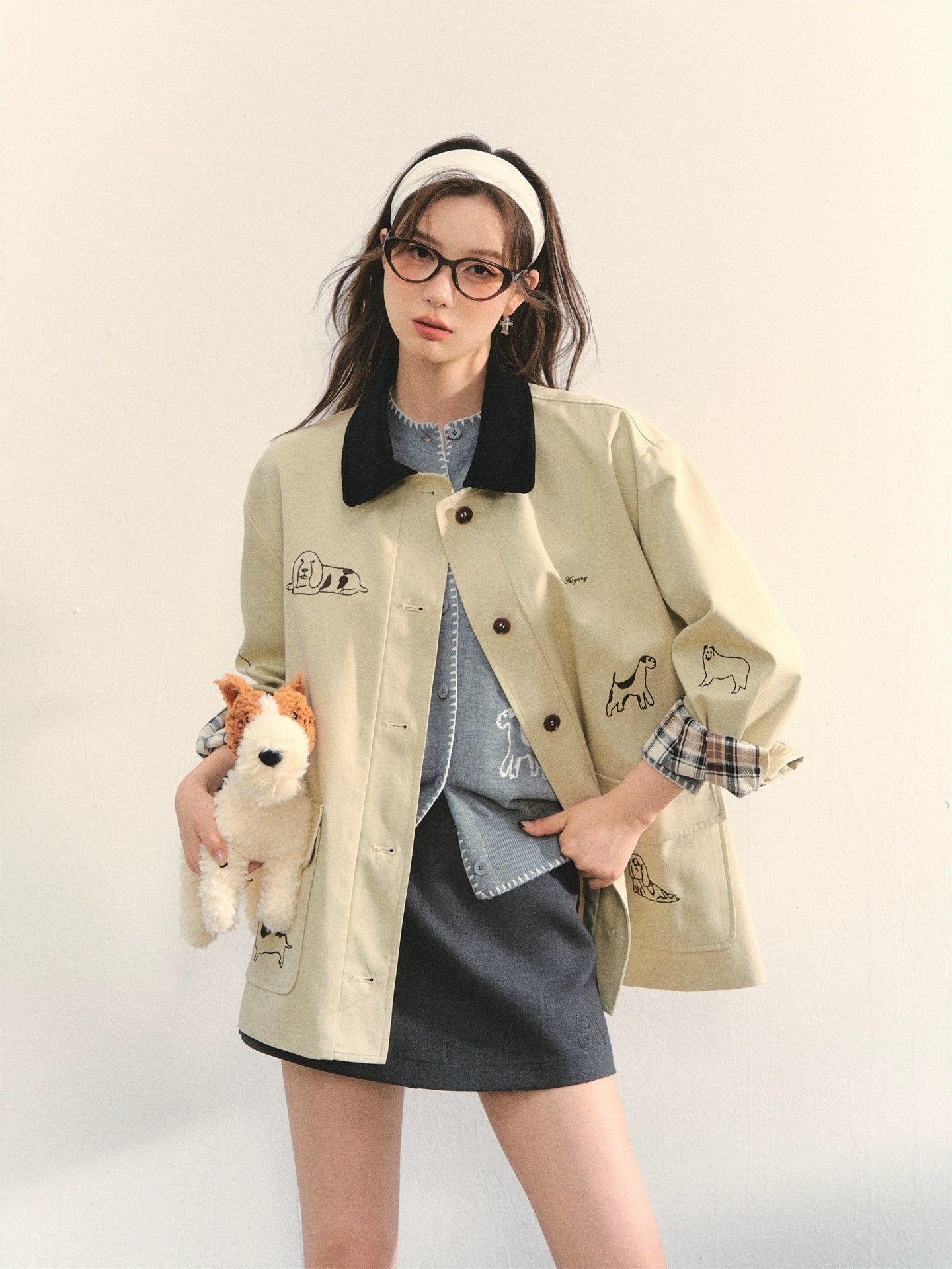 Barn Style Puppy Embroidery Jacket