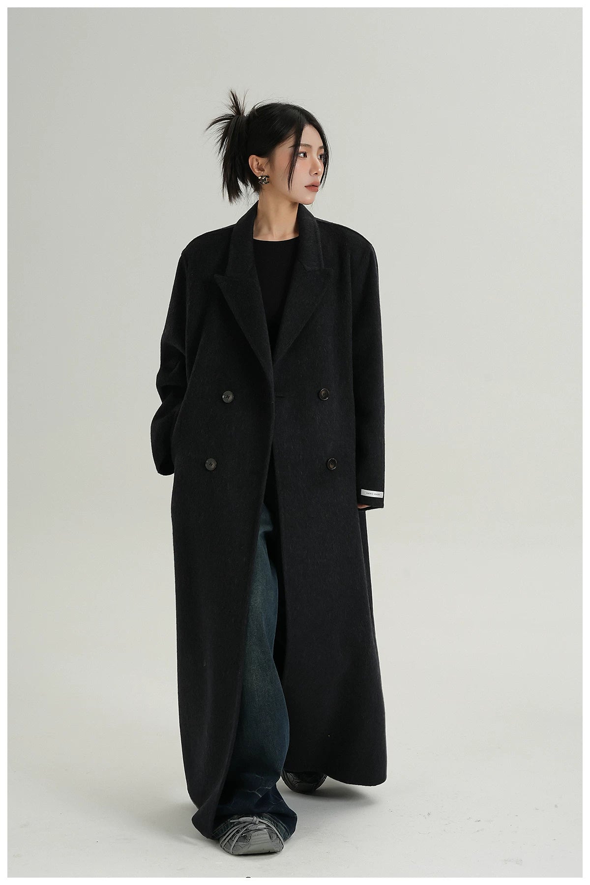 Extra-Long Tailored Wool Coat