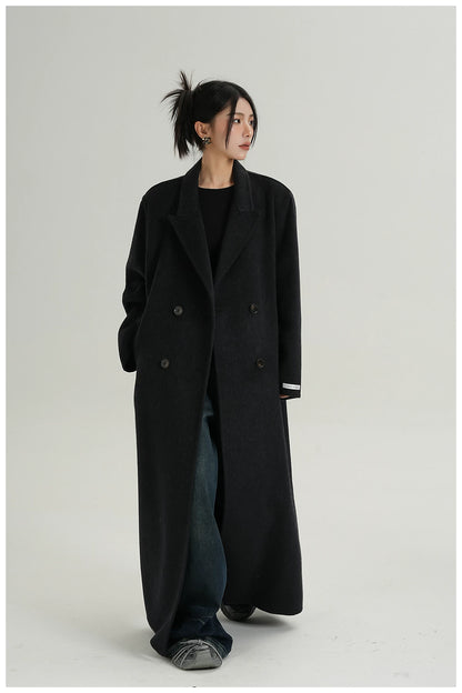 Extra-Long Tailored Wool Coat