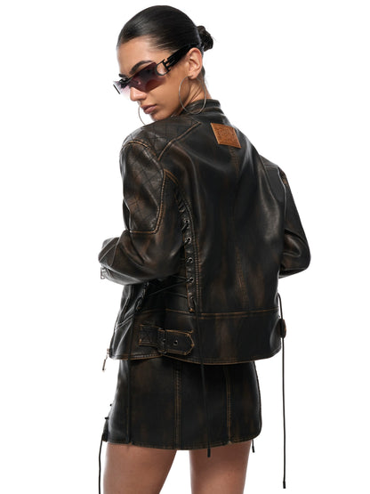 Vintage Washed Biker Leather Set