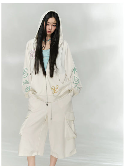 Waffle Knit Cargo Cropped Trousers