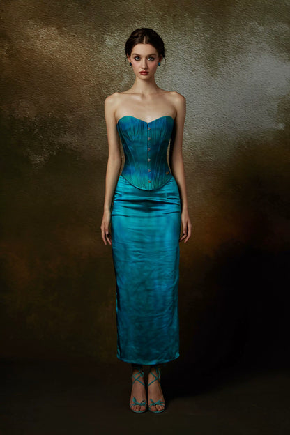 French Costume-Inspired Corset &amp; Satin Mermaid Skirt Set