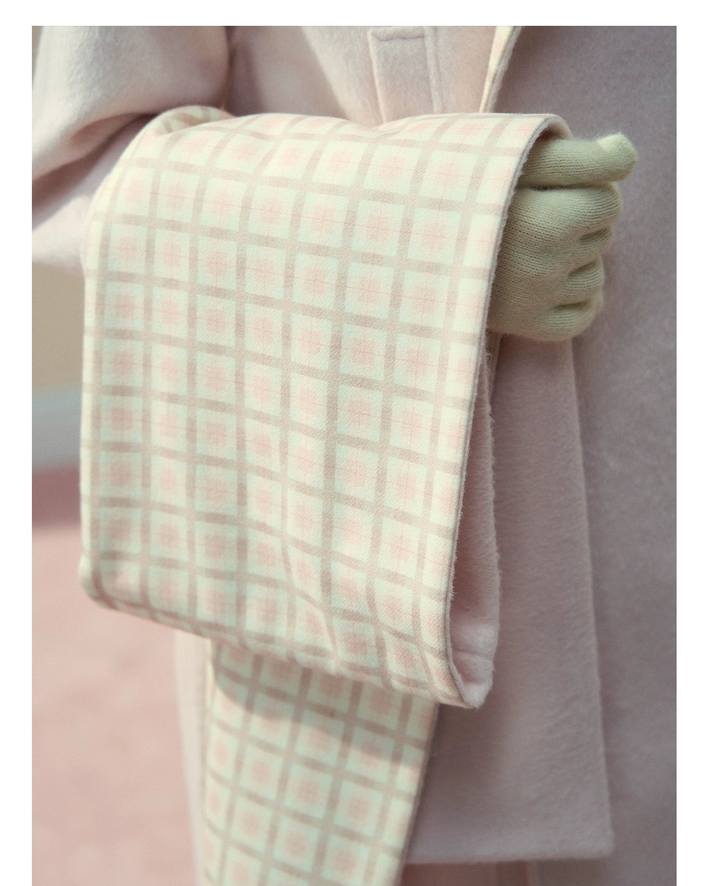 Berlin Avenue Wool Check Scarf Coat