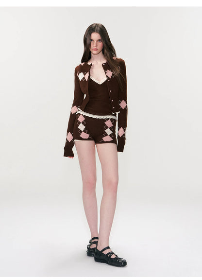 Wool Blend Knit Three-Piece Set