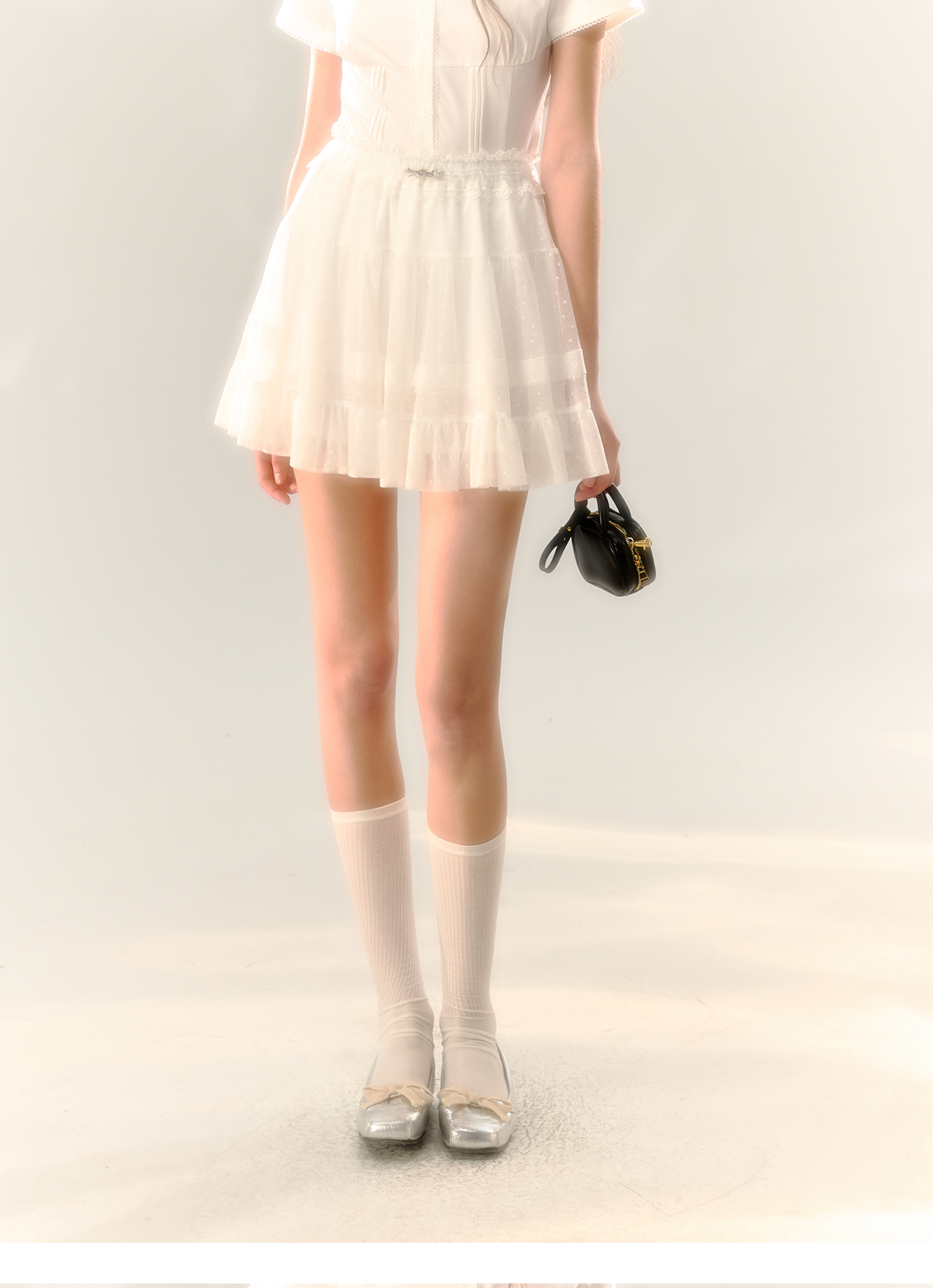 White A-line Mini Skirt - CHINASQUAD