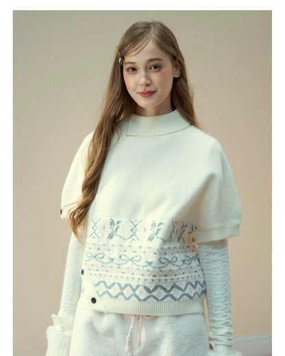 Fair Isle Cape Turtleneck