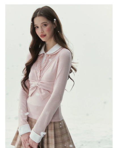 Vintage Peter Pan Collar Layered Blouse