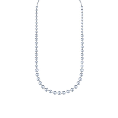 Minimalist Silver Pearl Long Necklace
