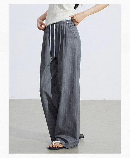 Contrast Stripe Tailored Wide-Leg Trousers