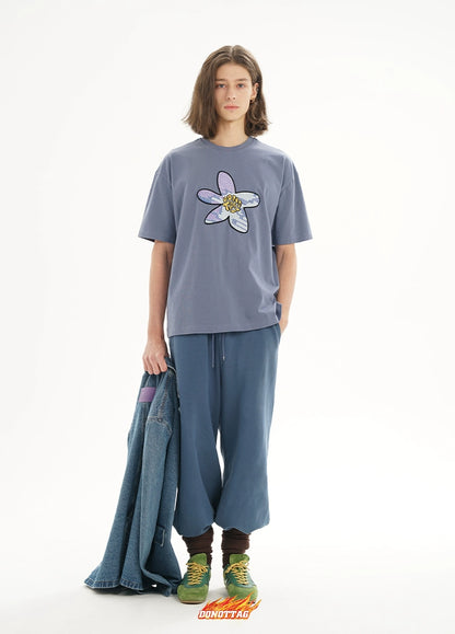 Flower Printed Oversized T-shirt - CHINASQUAD