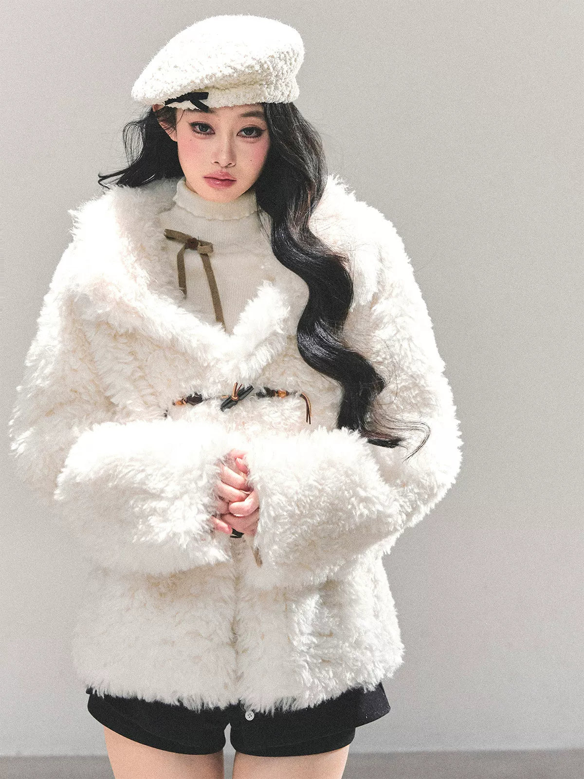 Shearling-Style Faux Fur Winter Jacket
