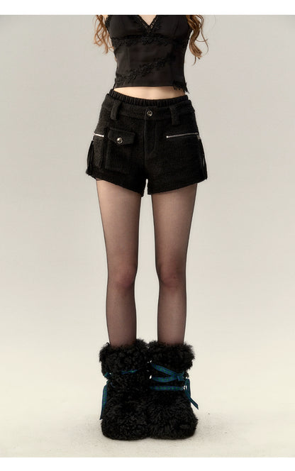Black Double-Layer Patchwork 2-in-1 Shorts - CHINASQUAD