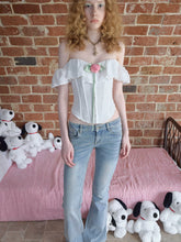 Off-Shoulder Ruffle Corset Rose Top 1Jinn Studio