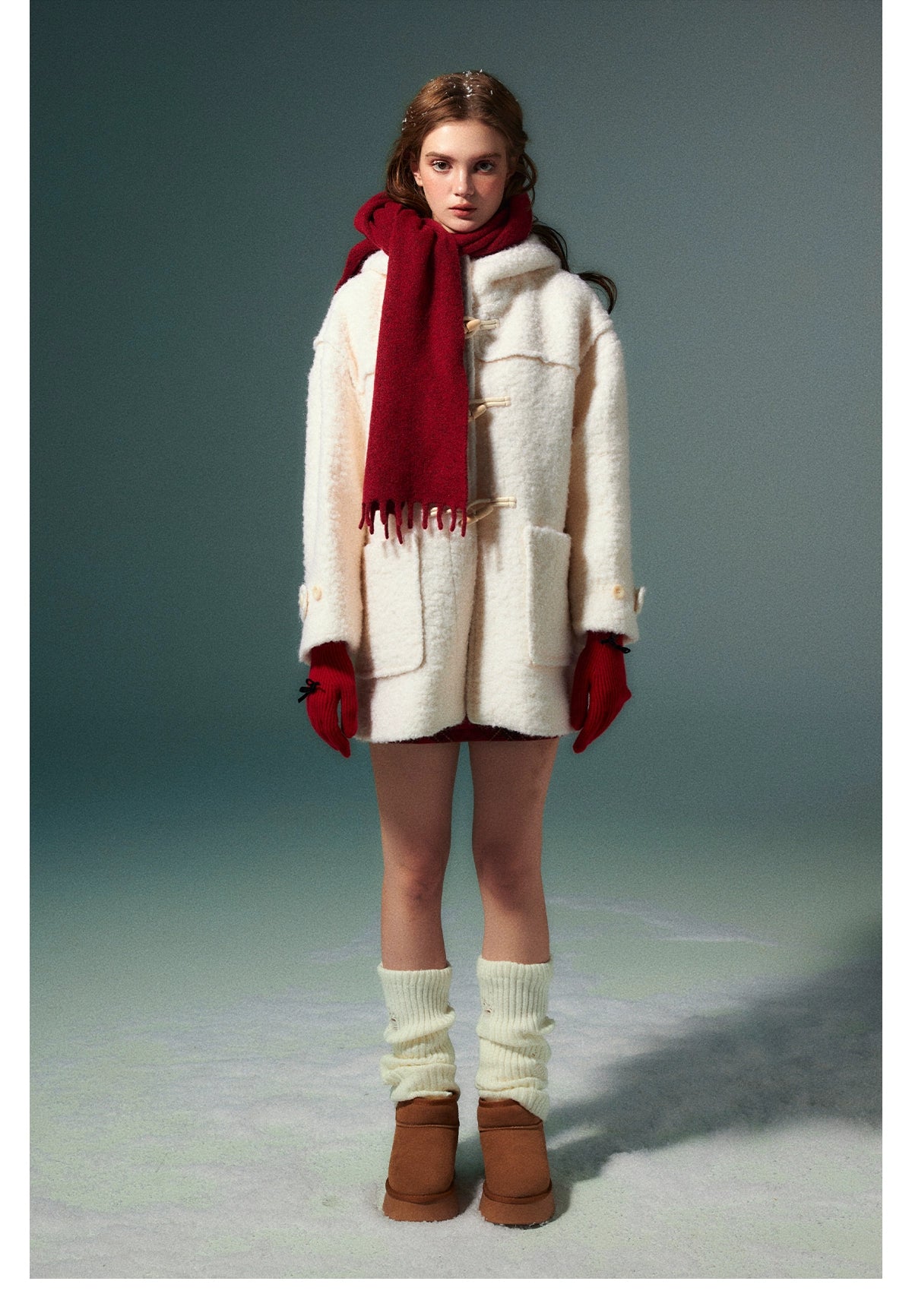White Wool Horn Buttons Coat - CHINASQUAD