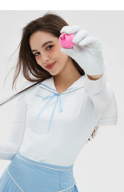 Golf Sailor Collar Shirt &amp; Skirt Set