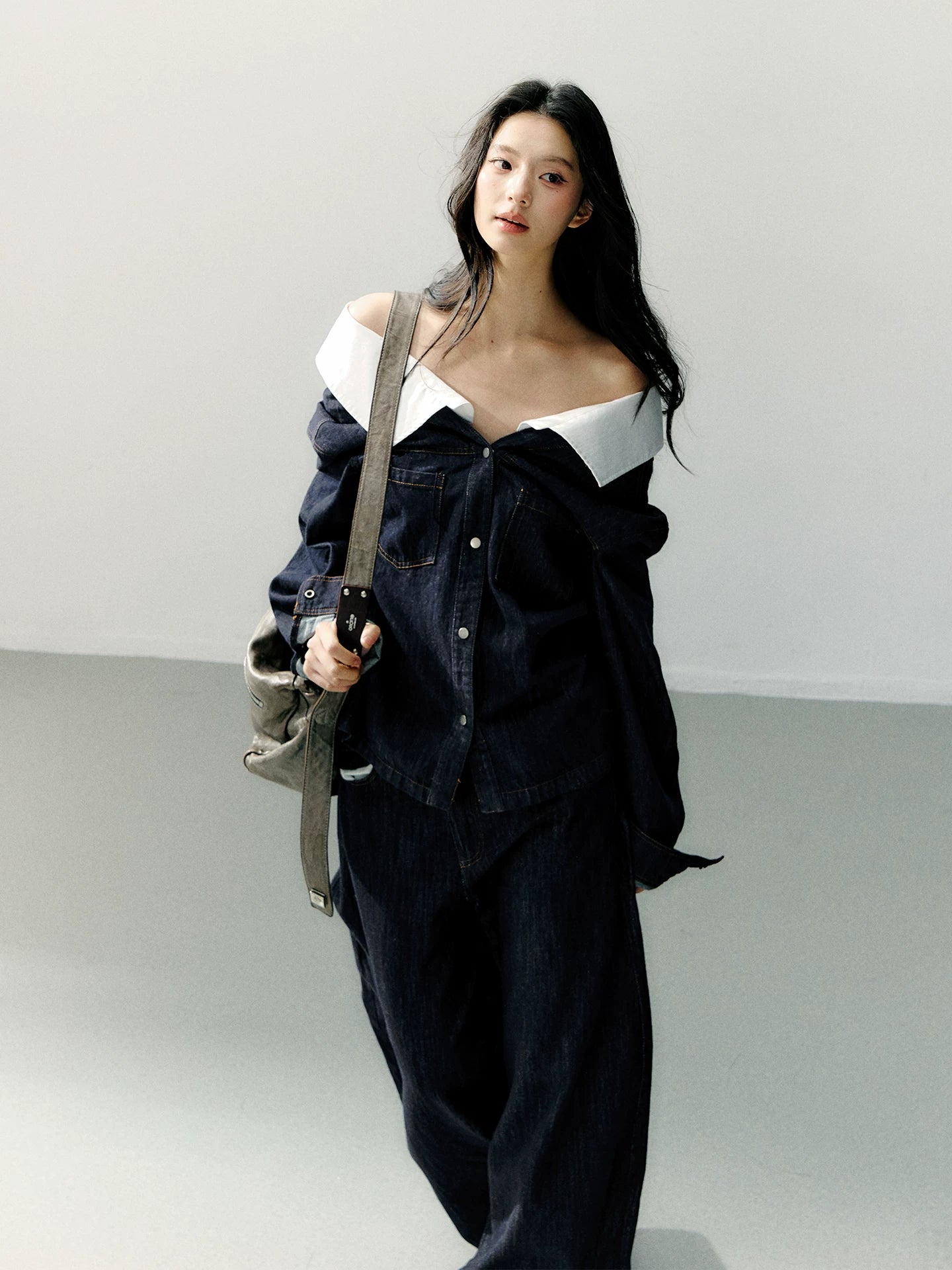 Vintage Wide-Leg Denim Trousers