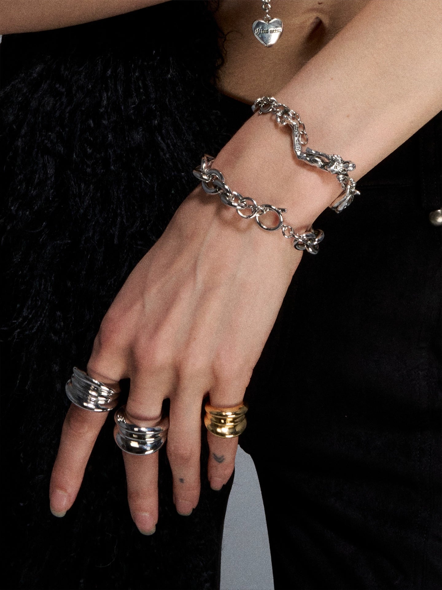 Silver Reshaped Romance Vintage Mermaid Link Bracelet