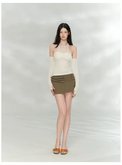 Asymmetric Tailored Mini Skirt