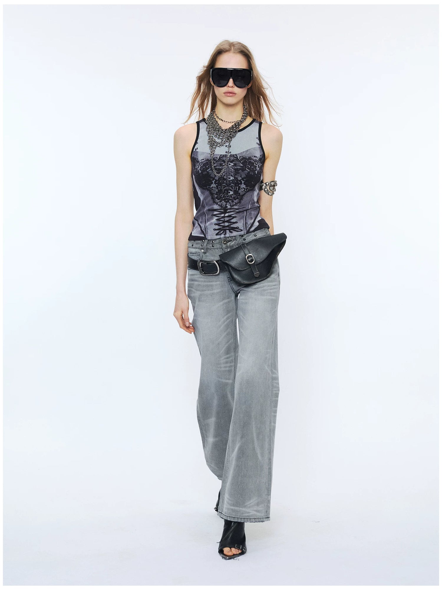 Vintage Detachable Buckle Zip Waist Bag Belt