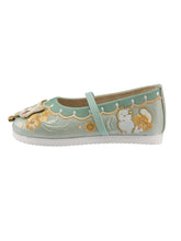 "Cat Bell" Embroidered Flat Kids&