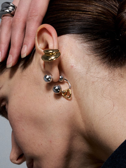 Reconstructed Dual-Tone Metallic Sphere Earrings