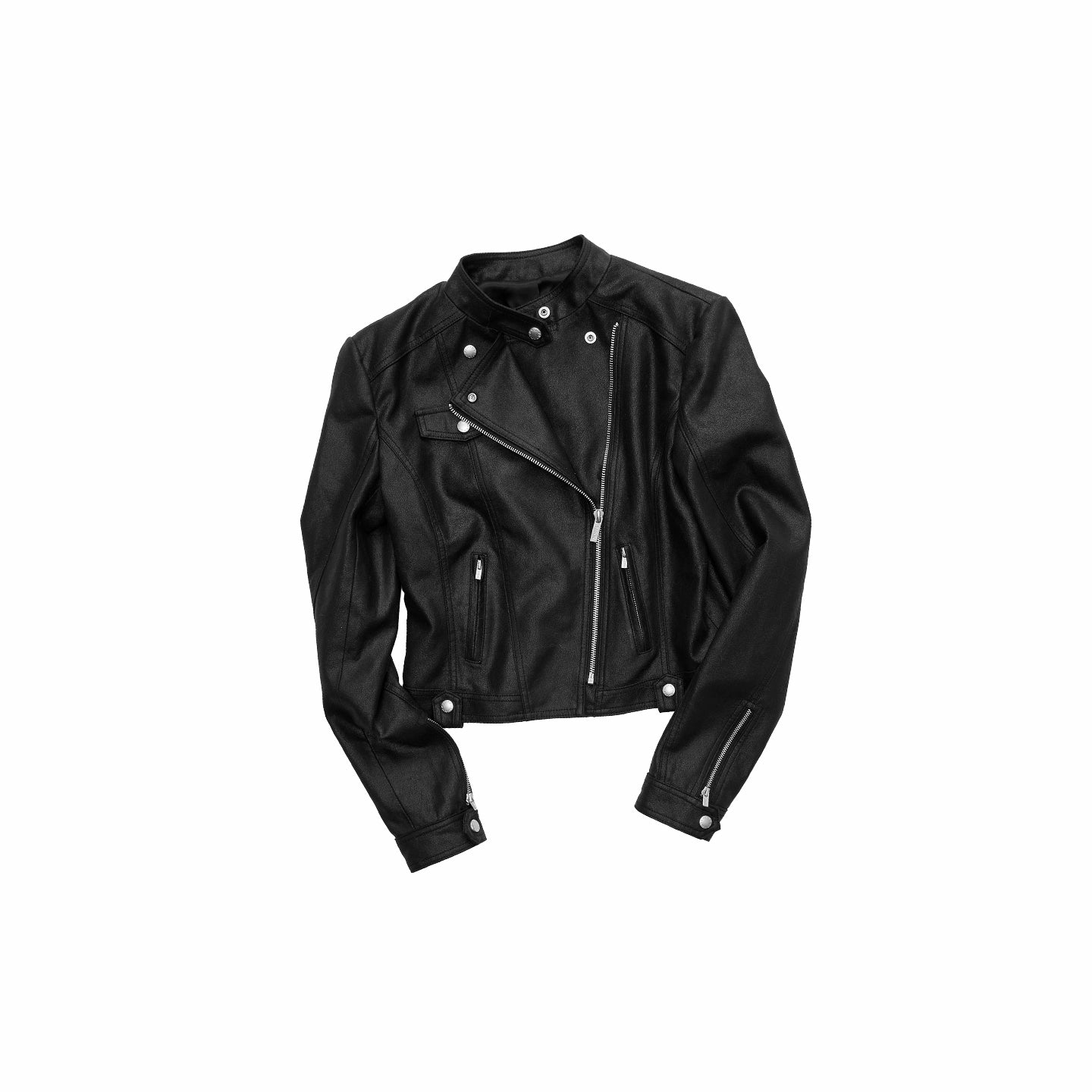 Vintage Cracked Leather Moto Jacket