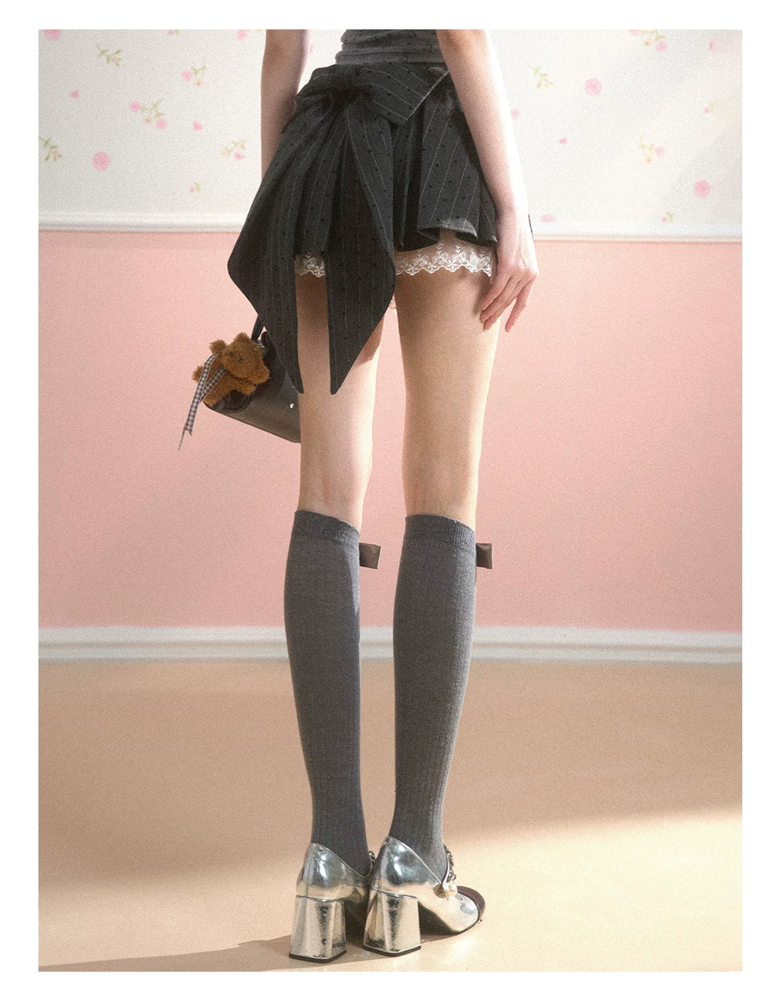 Pleated Bodycon Mini Skirt