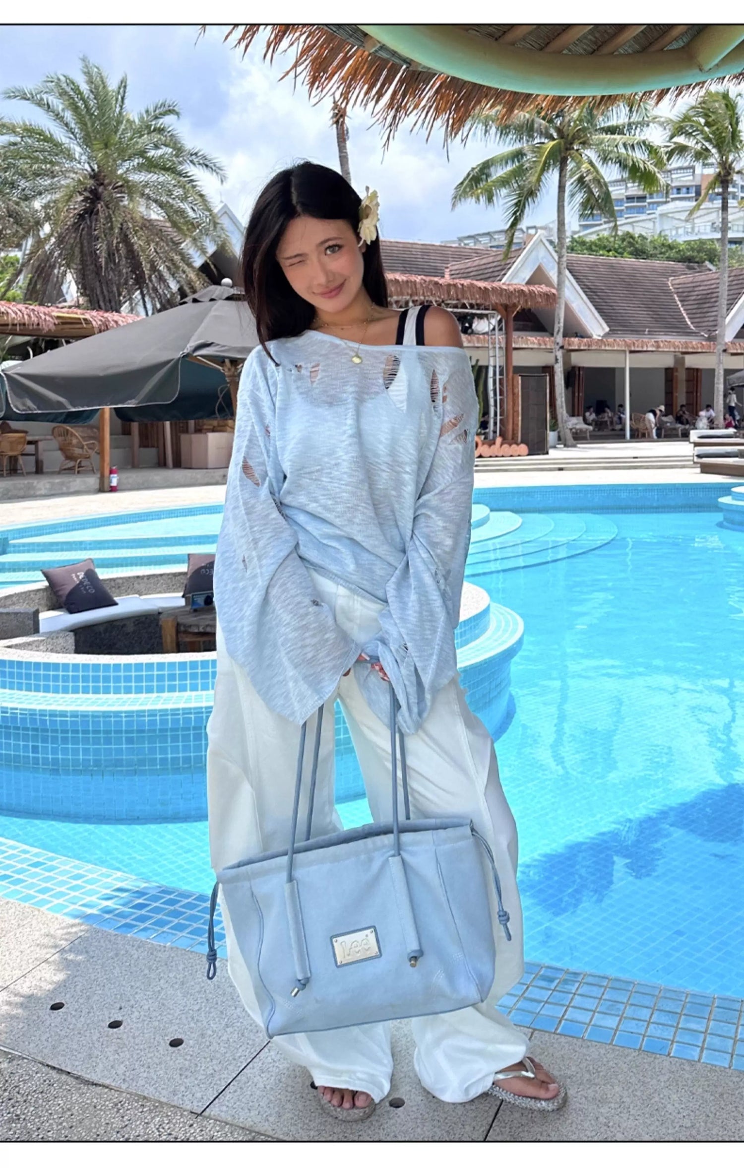 Washed Distressed Balloon-Fit Denim Jeans