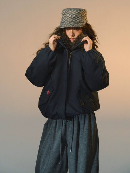 Detachable Faux Fur Collar Parka Down Jacket