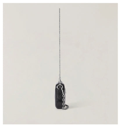 Compass Badge Leather Chain Bag (Small)