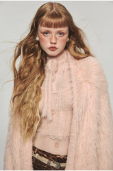 Mink Fur Coat with Tank Top Two-Piece Set - CHINASQUAD