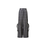 Gradient Plaid Wide-Leg Cargo Pants - CHINASQUAD