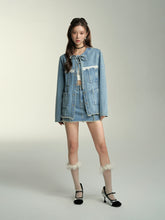 Lace Spliced Denim Jacket & Mini Skirt Set - CHINASQUAD