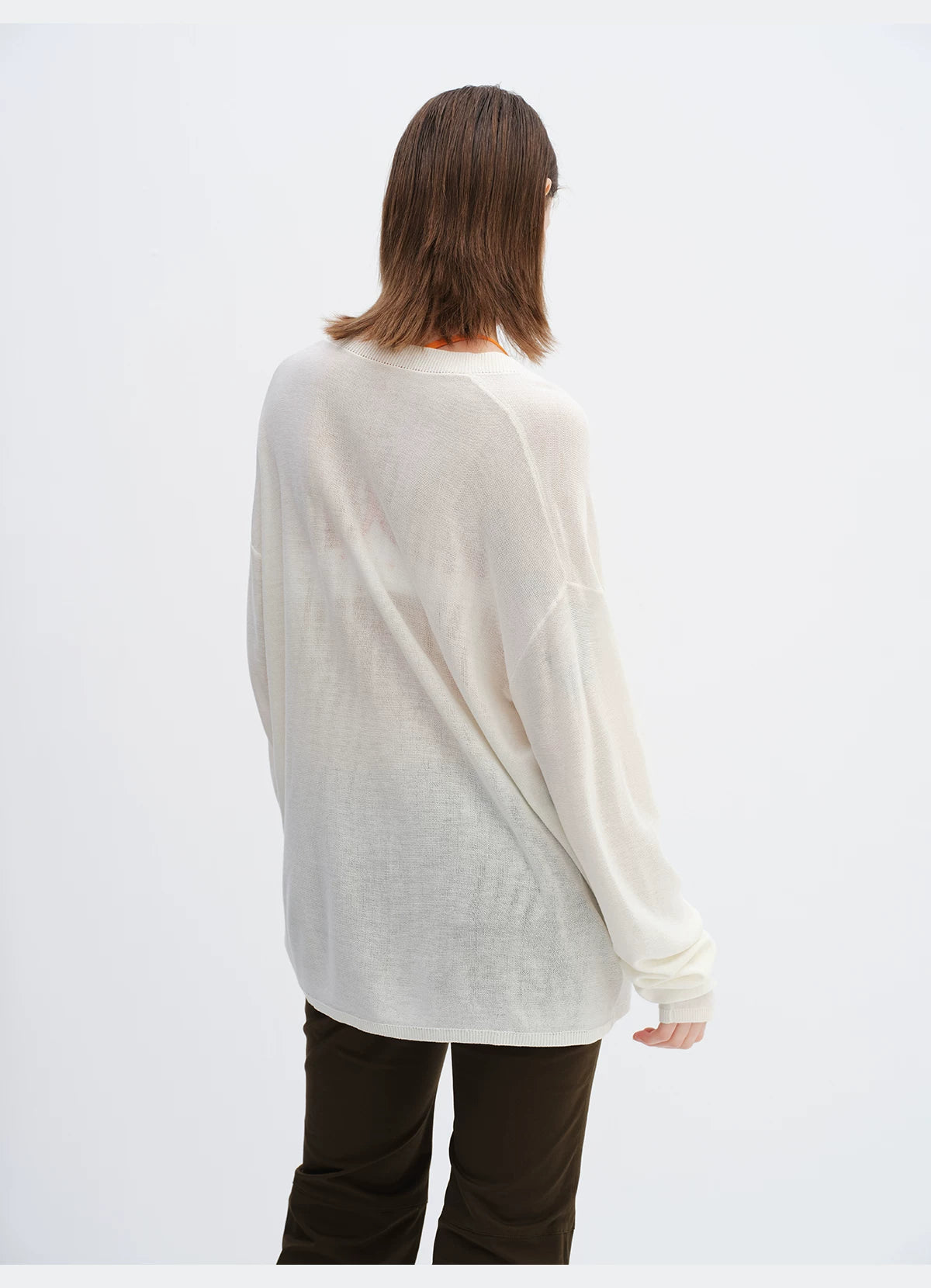 Cotton Hollow Star V-Neck Knit Cardigan