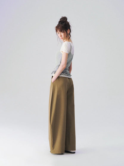 Relaxed Tailored Wide-Leg Trousers