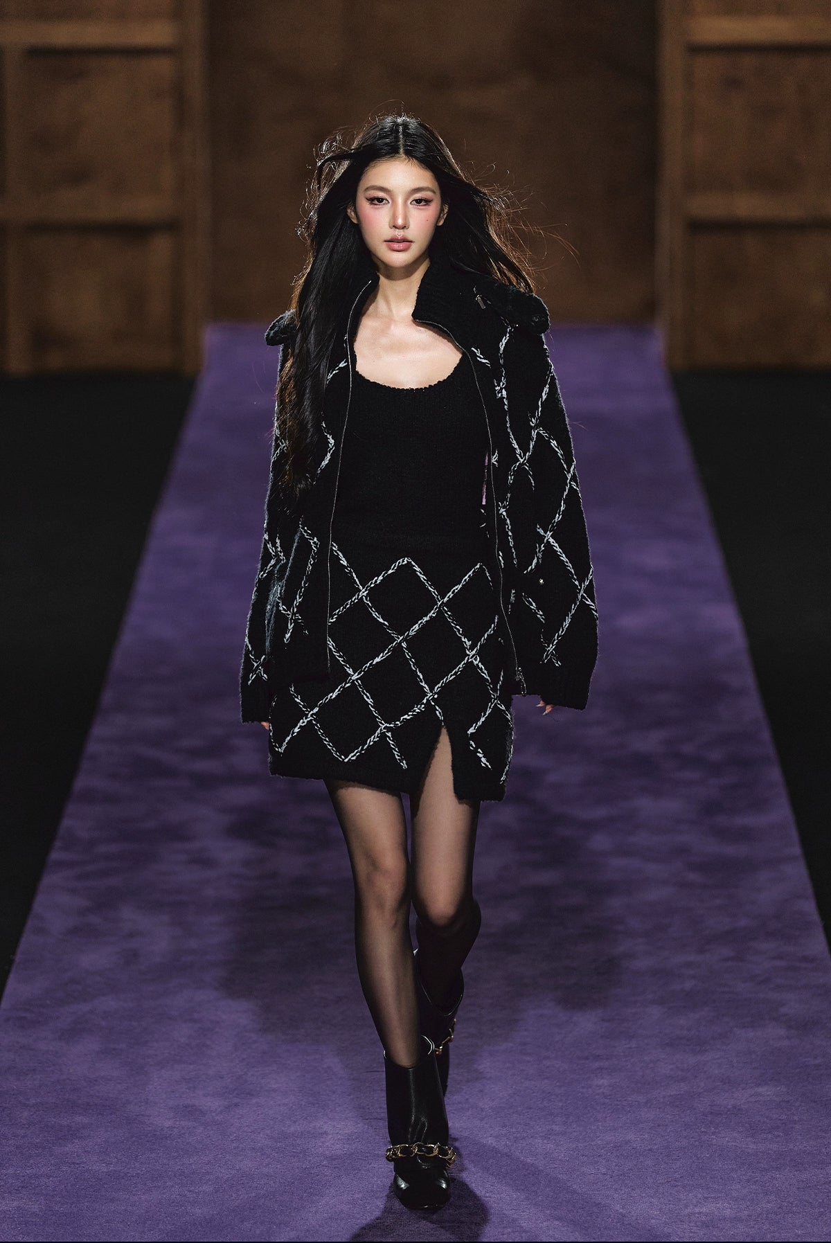 Wool-Blend Textured Hooded Cardigan &amp; Dress Set