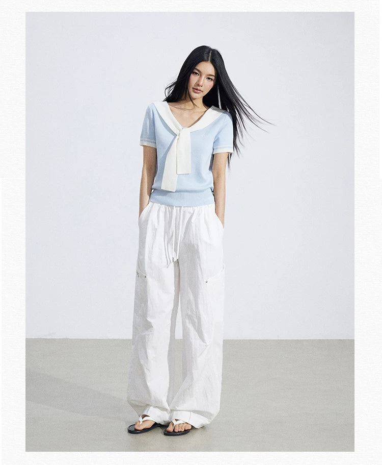 Lyocell Soft-Touch Layered Scarf Knit Top