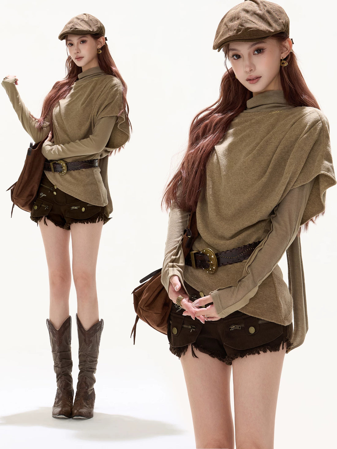 Relaxed Draped Batwing Knit Pullover