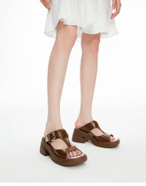 Thong Buckle Strap Chunky Sole Sandals - CHINASQUAD